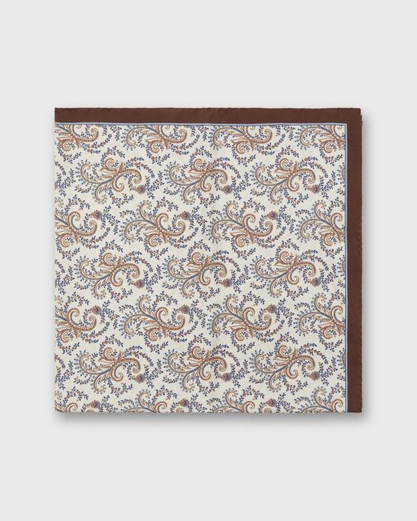 Sid Mashburn Large Hand-Rolled Scarf In Ivory/Brown/Multi Paisley