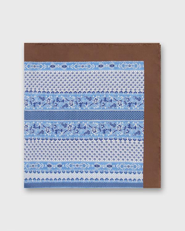 Sid Mashburn Large Hand-Rolled Silk Scarf In Blue/Brown Paisley Stripe