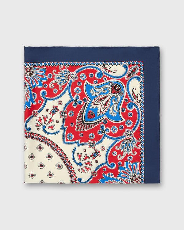 Sid Mashburn Large Hand-Rolled Silk Scarf In Blue/Red/Ivory Paisley