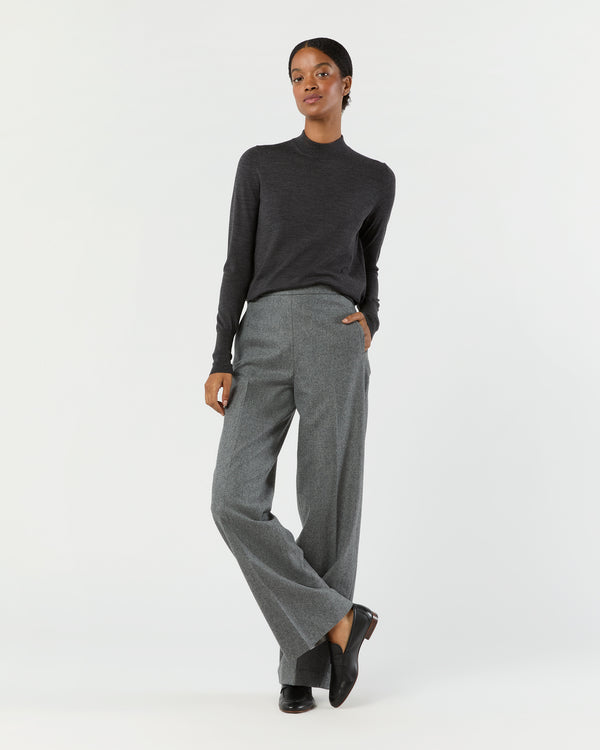 Sid Mashburn Laura Sweater In Heather Charcoal Escorial Wool