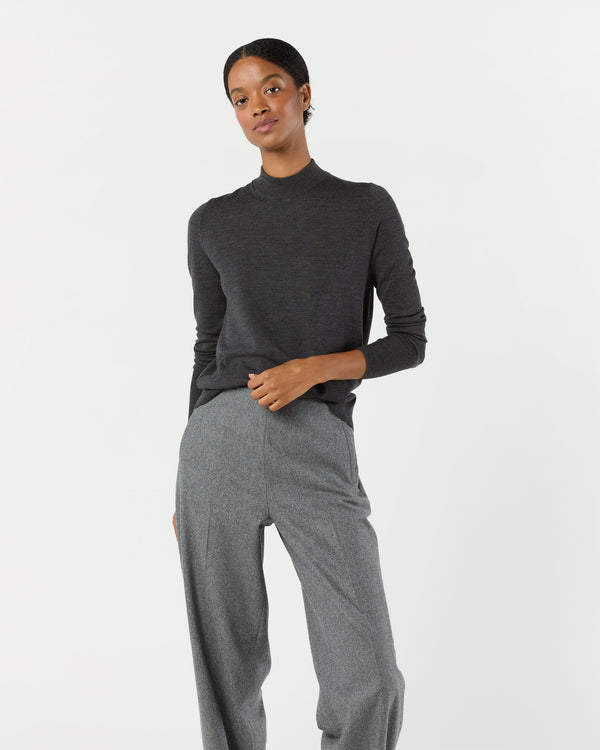 sid mashburn Laura Sweater in Heather Charcoal Escorial Wool