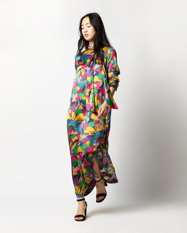 Sid Mashburn Leigh Dress In Multi Peony Parade Liberty Fabric Silk