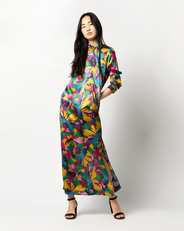 sid mashburn Leigh Dress in Multi Peony Parade Liberty Fabric Silk