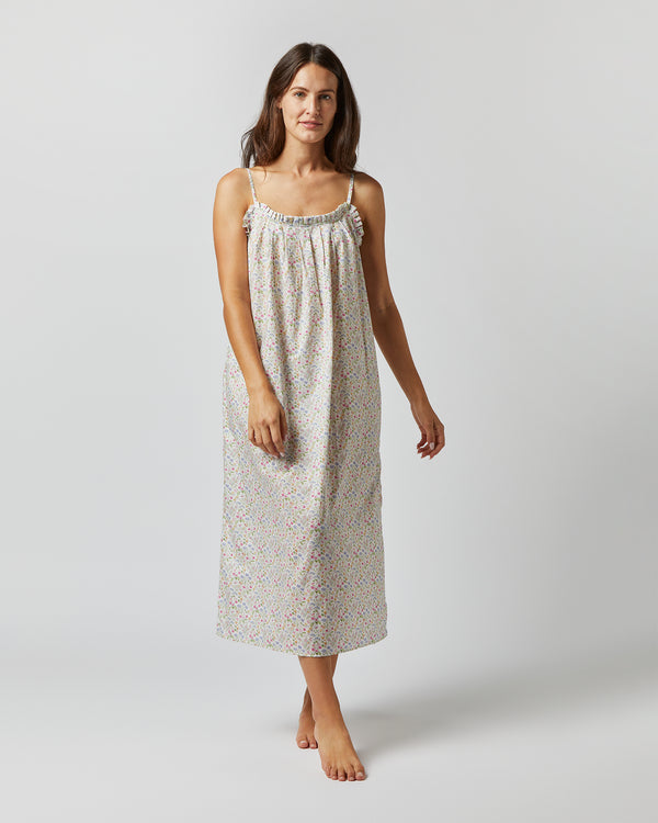 sid mashburn Lena Slip in Pink/White/Blue Lola Isabel Liberty Fabric