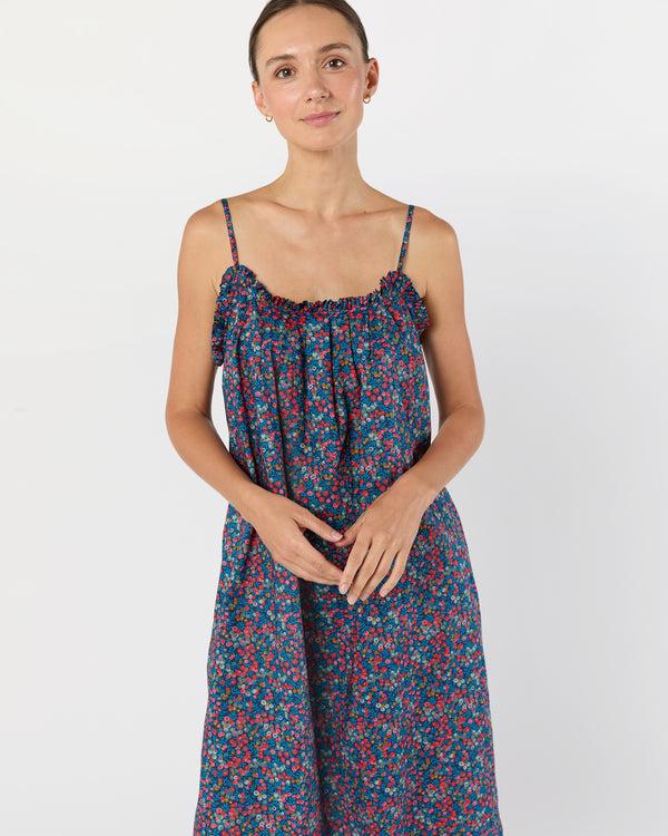 Sid Mashburn Lena Slip In Red/Blue Wiltshire Liberty Fabric