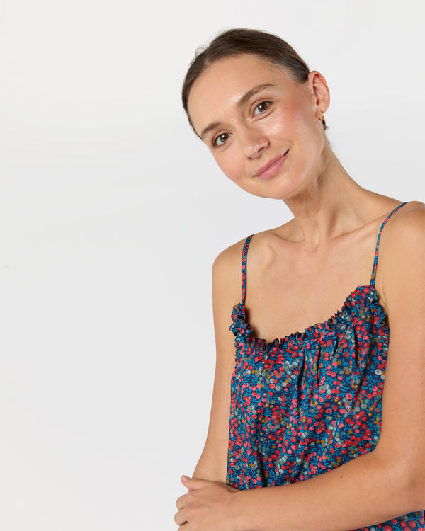 Sid Mashburn Lena Slip In Red/Blue Wiltshire Liberty Fabric