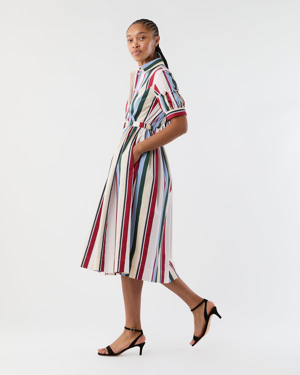Sid Mashburn Libertine Dress In Multicolor Stripes Jacquard