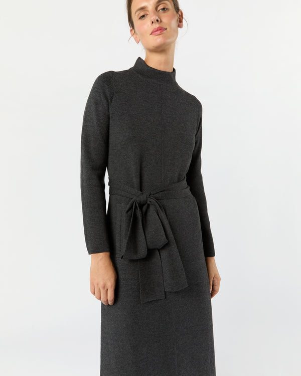 Sid Mashburn Lindsey Dress In Charcoal Extra Fine Merino Wool