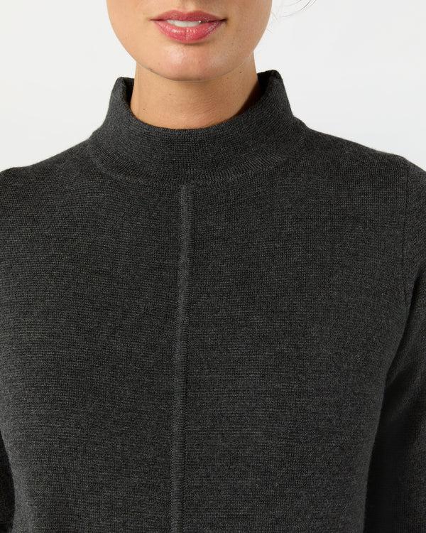 Sid Mashburn Lindsey Dress In Charcoal Extra Fine Merino Wool