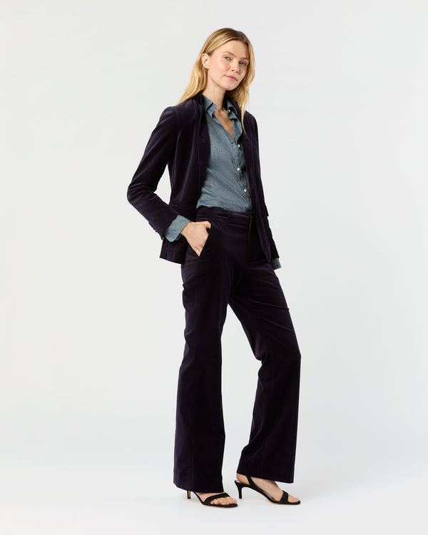 Sid Mashburn Lindy Trouser In Eggplant Stretch Velveteen