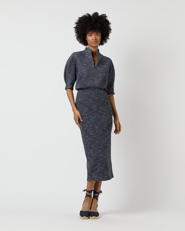 Sid Mashburn Long Pull-On Skirt In Ink Speckled Knit