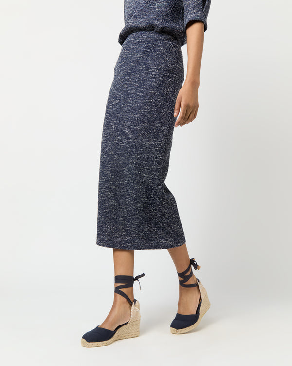 Sid Mashburn Long Pull-On Skirt In Ink Speckled Knit