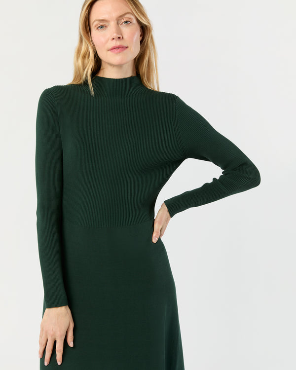 Sid Mashburn Long-Sleeved Charlotte Dress In Hunter Ice Cotton