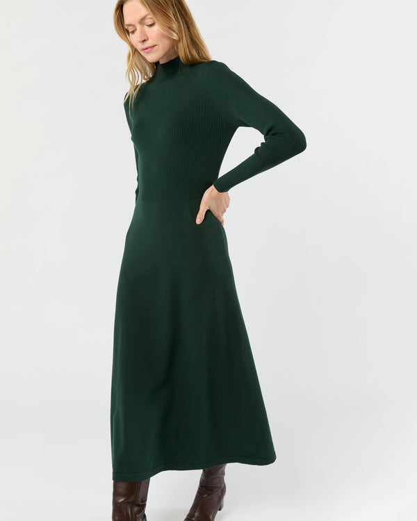 Sid Mashburn Long-Sleeved Charlotte Dress In Hunter Ice Cotton