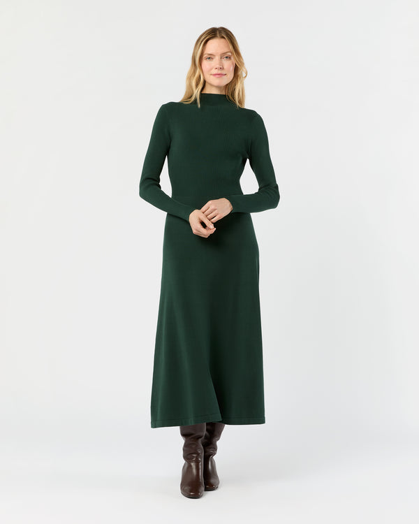 sid mashburn Long-Sleeved Charlotte Dress in Hunter Ice Cotton