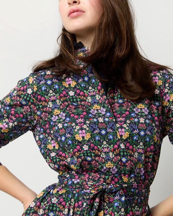 Sid Mashburn Long-Sleeved Gianna Maxi Dress In Multi Mary Patricia Liberty Fabric