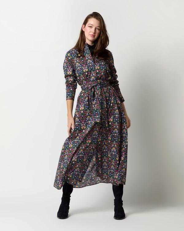 Sid Mashburn Long-Sleeved Gianna Maxi Dress In Multi Mary Patricia Liberty Fabric