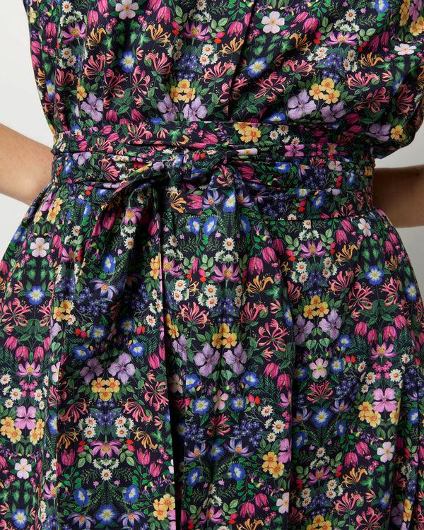 Sid Mashburn Long-Sleeved Gianna Maxi Dress In Multi Mary Patricia Liberty Fabric