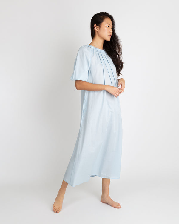 sid mashburn Lucy Nightdress in Pale Blue Cotton Lawn