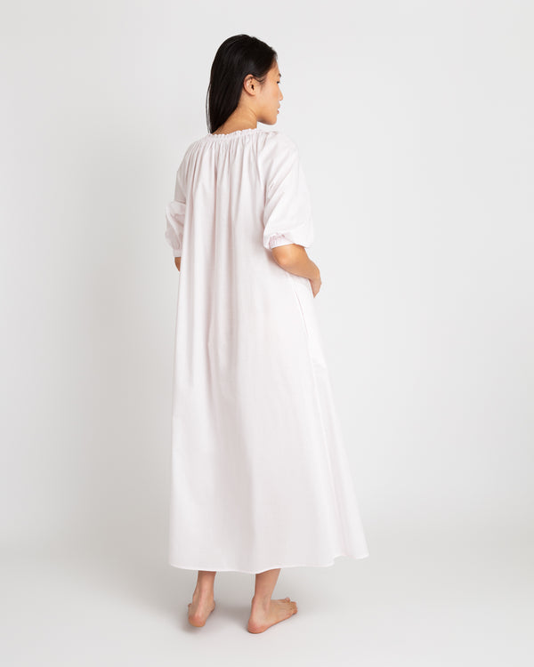Sid Mashburn Lucy Nightdress In Pale Pink Cotton Lawn