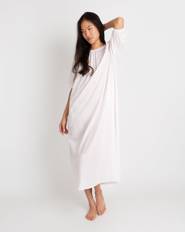 Sid Mashburn Lucy Nightdress In Pale Pink Cotton Lawn