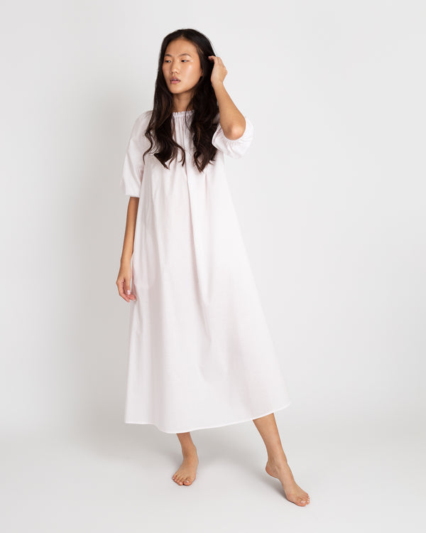 sid mashburn Lucy Nightdress in Pale Pink Cotton Lawn