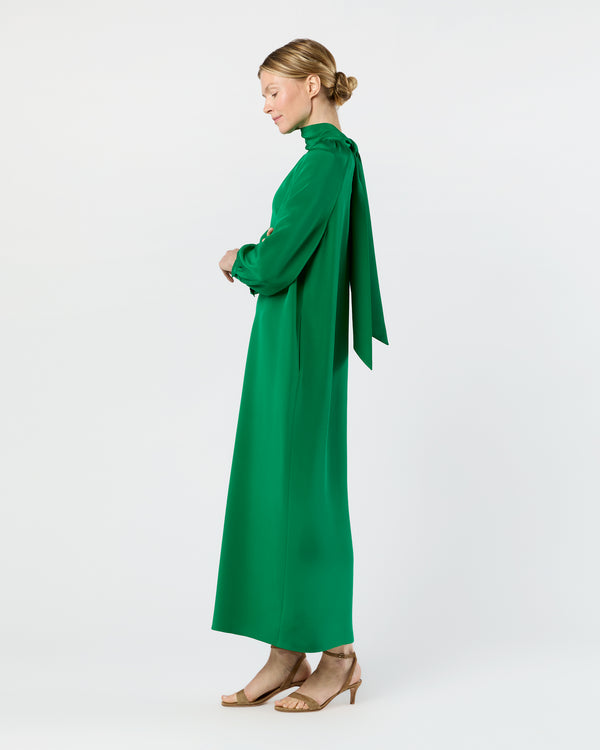 Sid Mashburn Maggie Maxi Dress In Green Silk Crepe De Chine