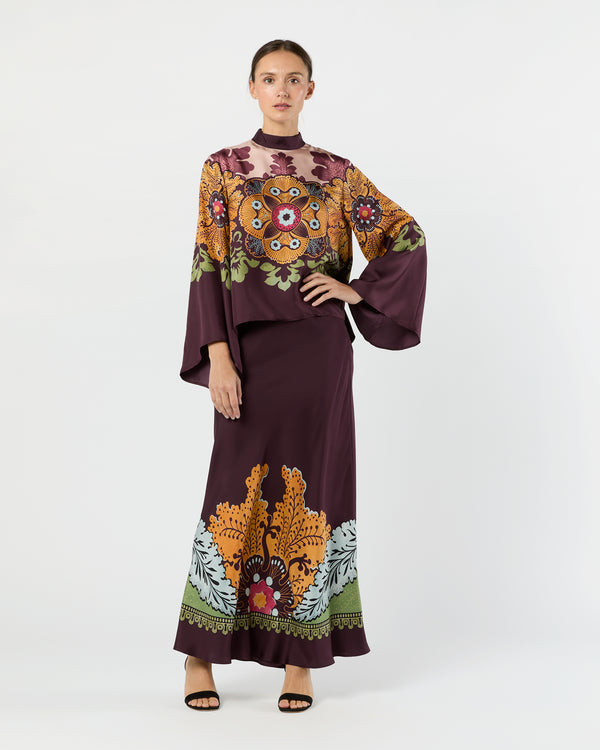 Sid Mashburn Make An Exit Top In Burgundy Bounty Silk