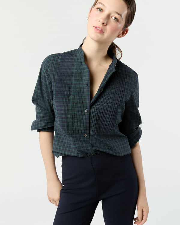 sid mashburn Mandarin Hattie Shirt in Blackwatch Poplin