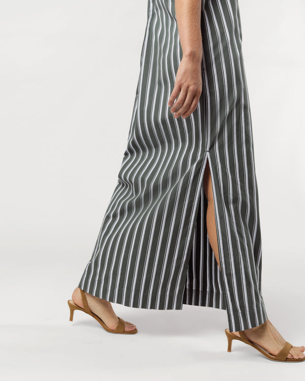 Sid Mashburn Mandarin Talitha Shirtdress In Alpine/White Multi Stripe Poplin