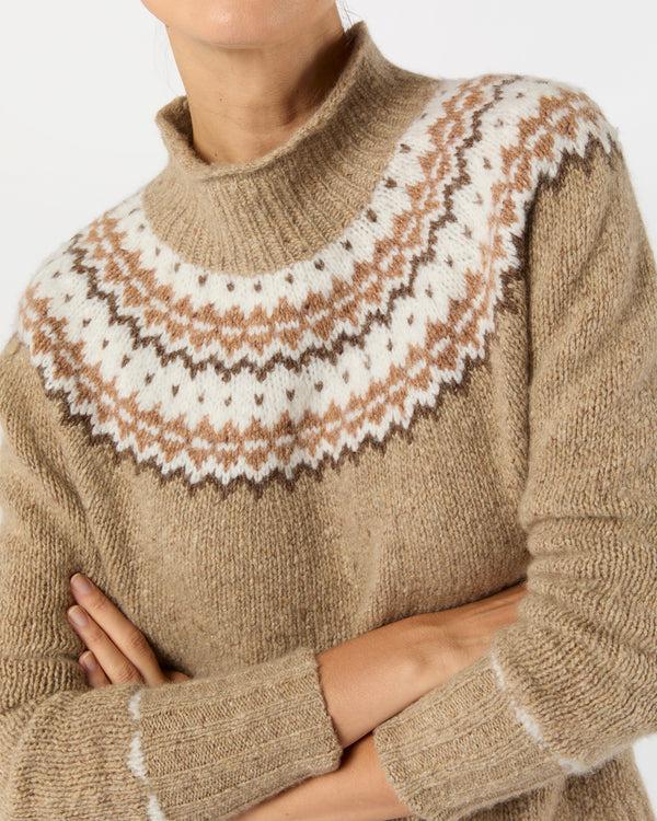 Sid Mashburn Marge Fair Isle Sweater In Camel Donegal Multi Cashmere