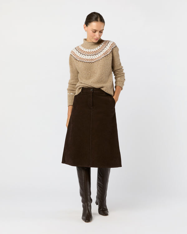 Sid Mashburn Marge Fair Isle Sweater In Camel Donegal Multi Cashmere