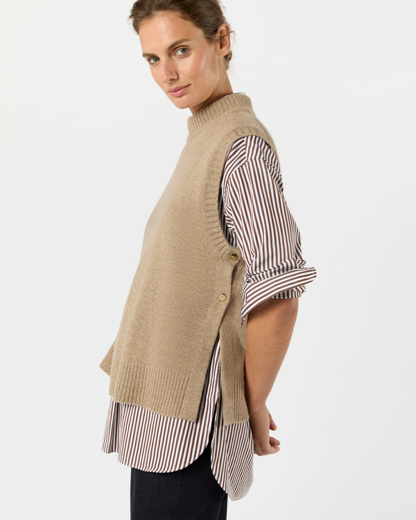 Sid Mashburn Marion Sweater In Heather Mink Cashmere