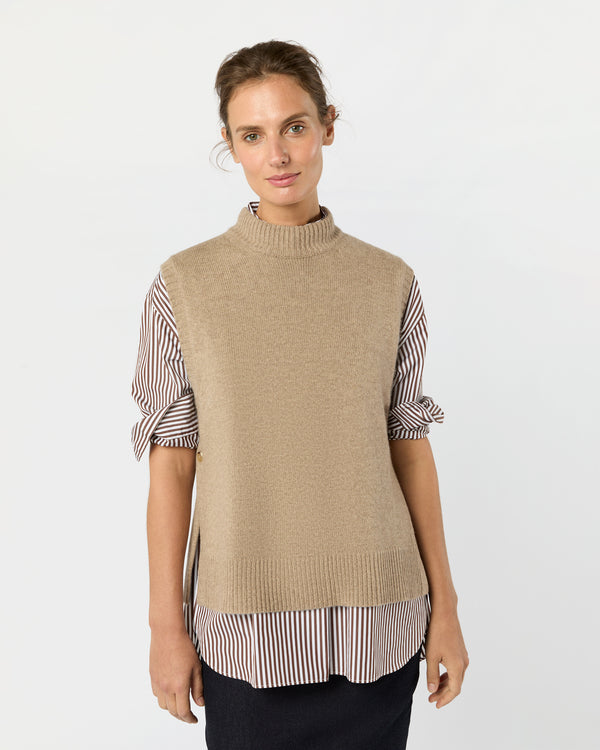 Sid Mashburn Marion Sweater In Heather Mink Cashmere