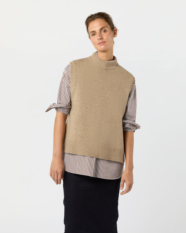 sid mashburn Marion Sweater in Heather Mink Cashmere
