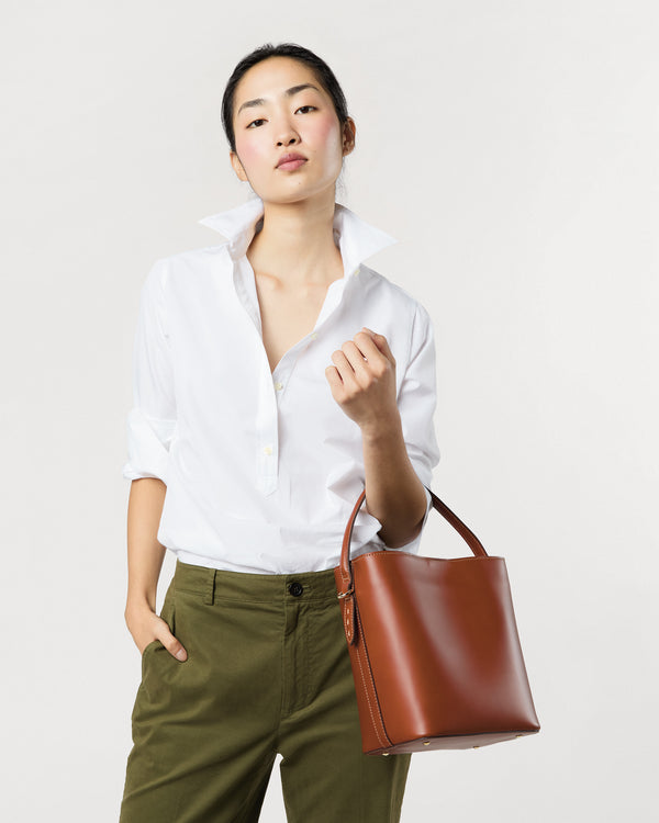 Sid Mashburn Maude Bucket Bag In English Tan Leather