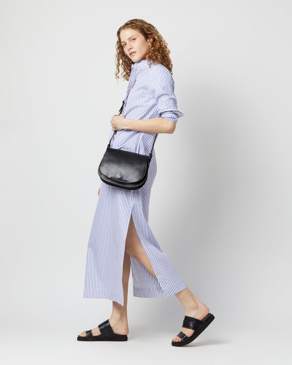 Sid Mashburn Medium Accordion Clara Crossbody Bag In Black Leather