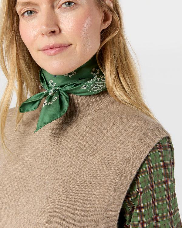 Sid Mashburn Medium Hand-Rolled Silk Scarf In Leaf Floral Paisley