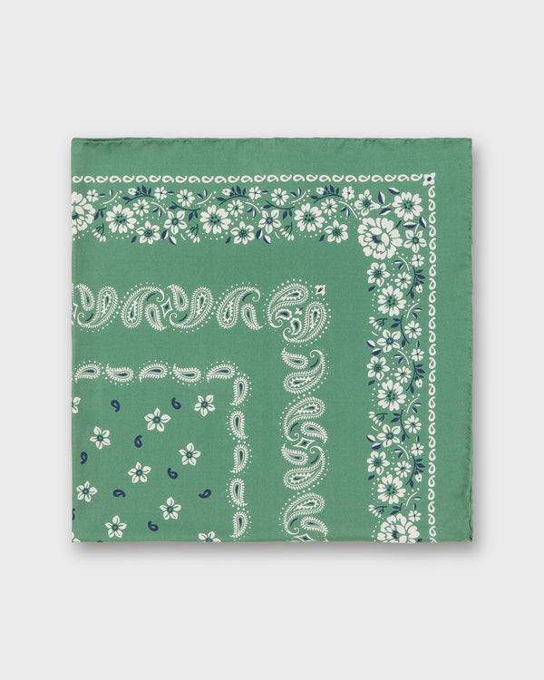 Sid Mashburn Medium Hand-Rolled Silk Scarf In Leaf Floral Paisley