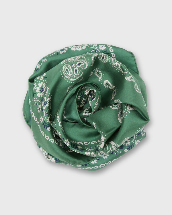 sid mashburn Medium Hand-Rolled Silk Scarf in Leaf Floral Paisley
