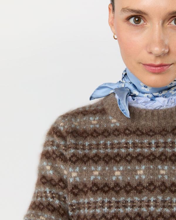 Sid Mashburn Medium Hand-Rolled Silk Scarf In Light Blue Floral Paisley