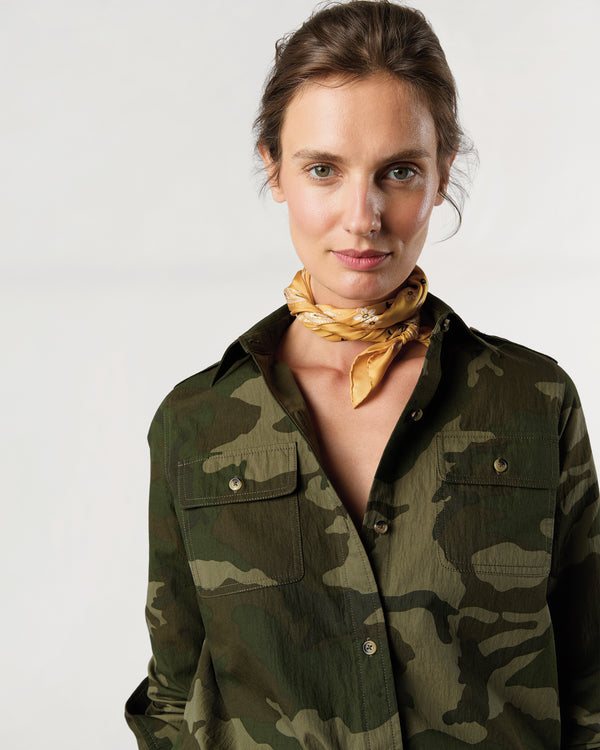 Sid Mashburn Medium Hand-Rolled Silk Scarf In Marigold Floral Paisley