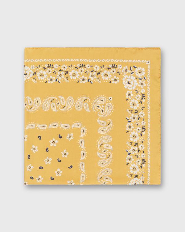 Sid Mashburn Medium Hand-Rolled Silk Scarf In Marigold Floral Paisley