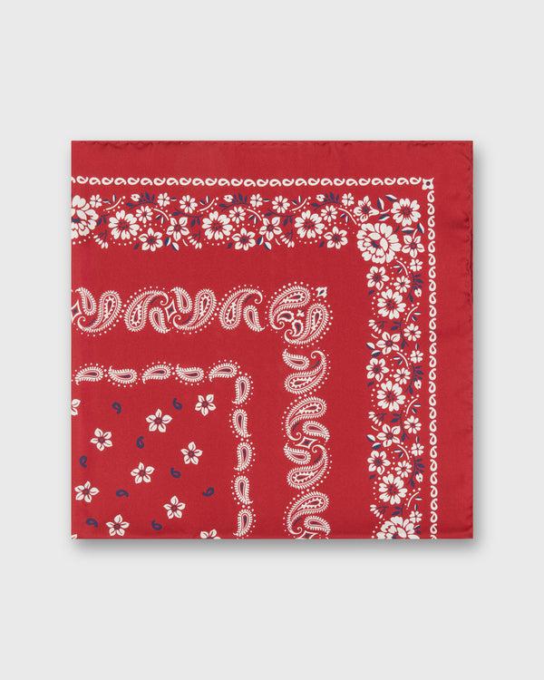 Sid Mashburn Medium Hand-Rolled Silk Scarf In Red Floral Paisley