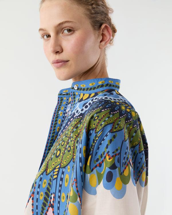 Sid Mashburn Mini Foulard Shirt In Multicolor Chakra Placée Cotton Muslin