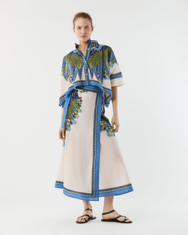 sid mashburn Mini Foulard Shirt in Multicolor Chakra Placée Cotton Muslin