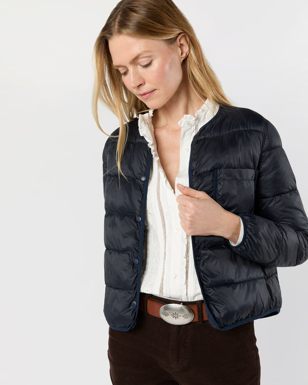 sid mashburn Minnie Cashball Puffer Jacket in Navy Nylon