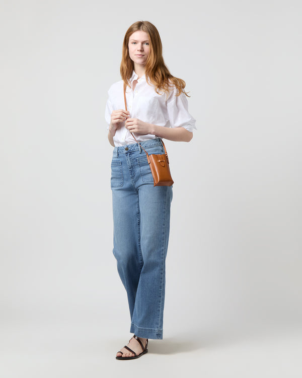 Sid Mashburn Minnie Cell Phone Bag In Natural Leather