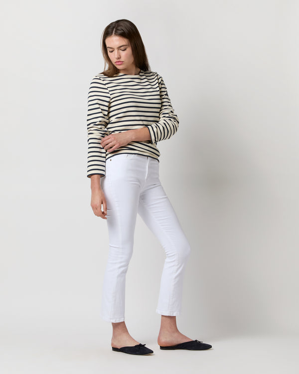 Sid Mashburn Modern Meridien Tee In Ecru/Marine Stripe