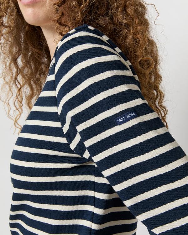 Sid Mashburn Modern Meridien Tee In Marine/Ecru Stripe